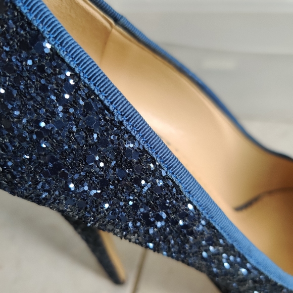 Charlotte Olympia blue sparkle platform pump Sz 37.5 - Picture 8 of 11